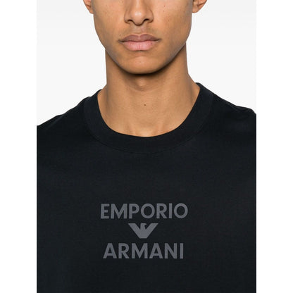 Emporio Armani Jersey T-shirt with rubberised logo Topwear