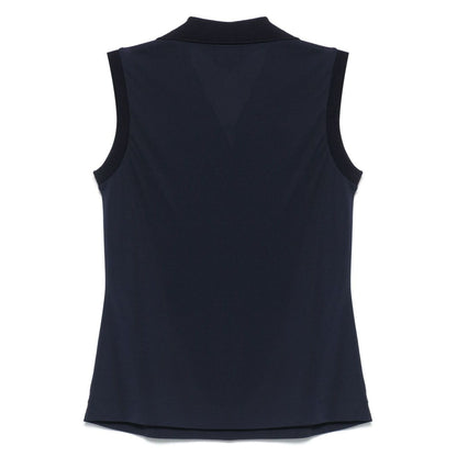 Emporio Armani Icon micro piquet crepe jersey top Topwear