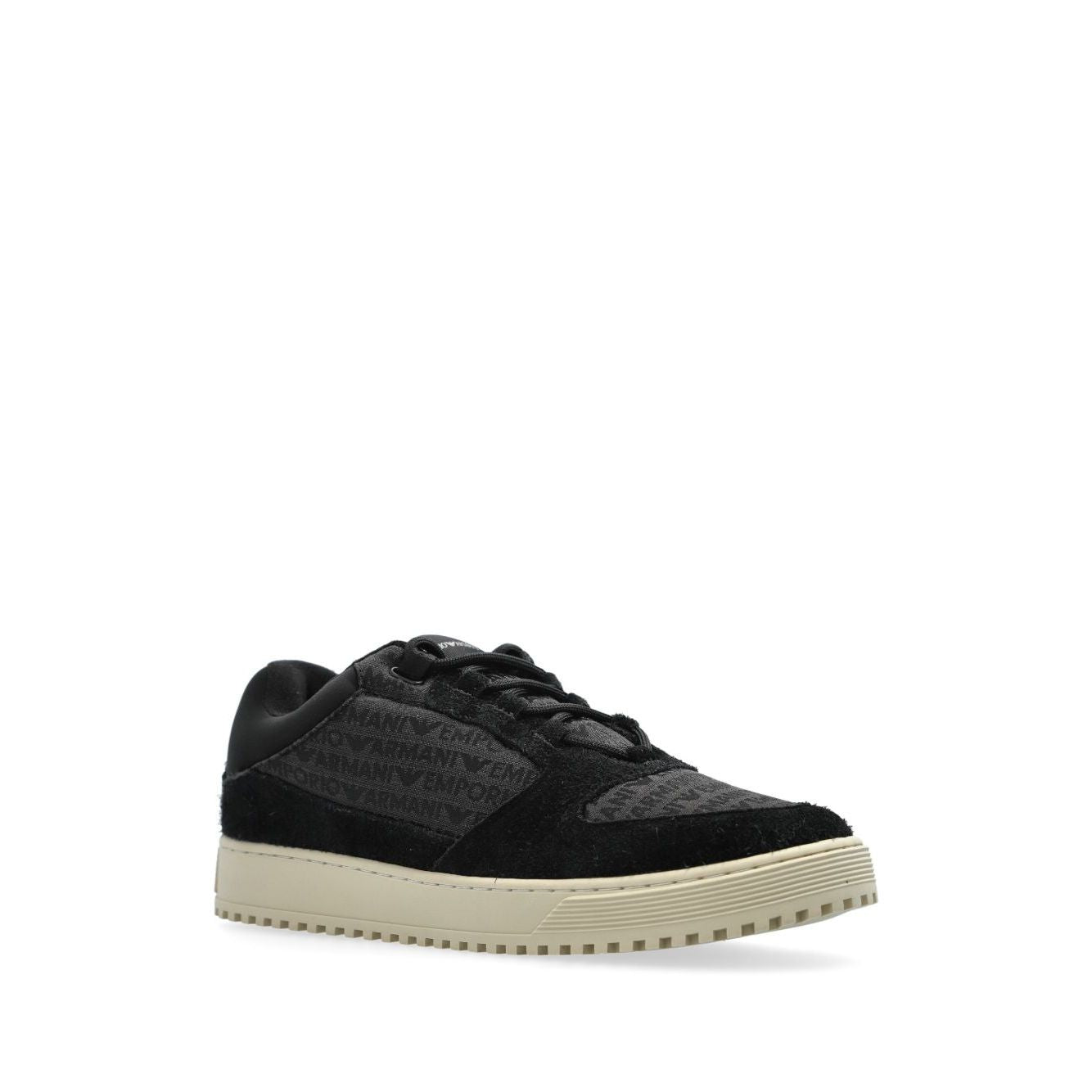 Emporio Armani Sneakers in jacquard fabric with logo lettering and suede Sneakers