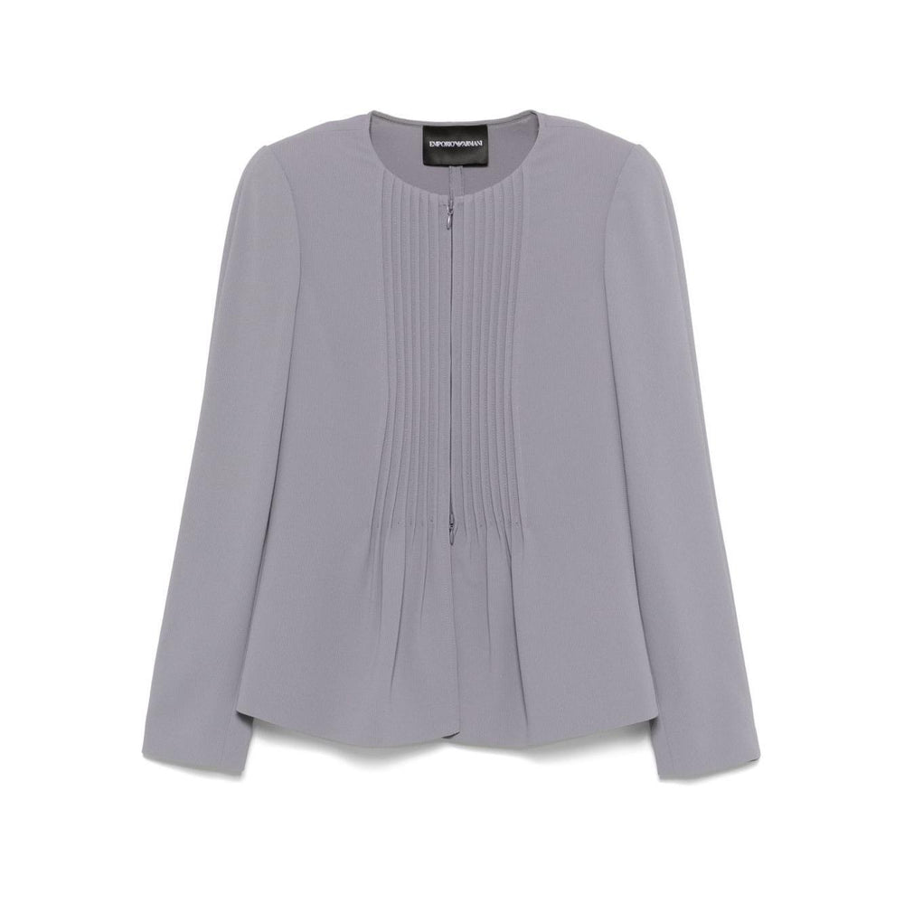 Emporio Armani Jacket in fluid woven fabric with pleats EW000850AF12514U8047-P25