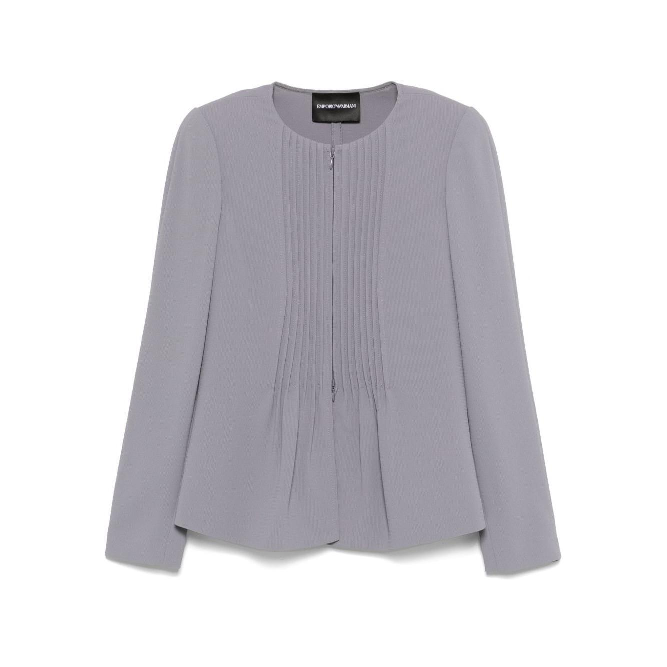 Emporio Armani Jacket in fluid woven fabric with pleats EW000850AF12514U8047-P25