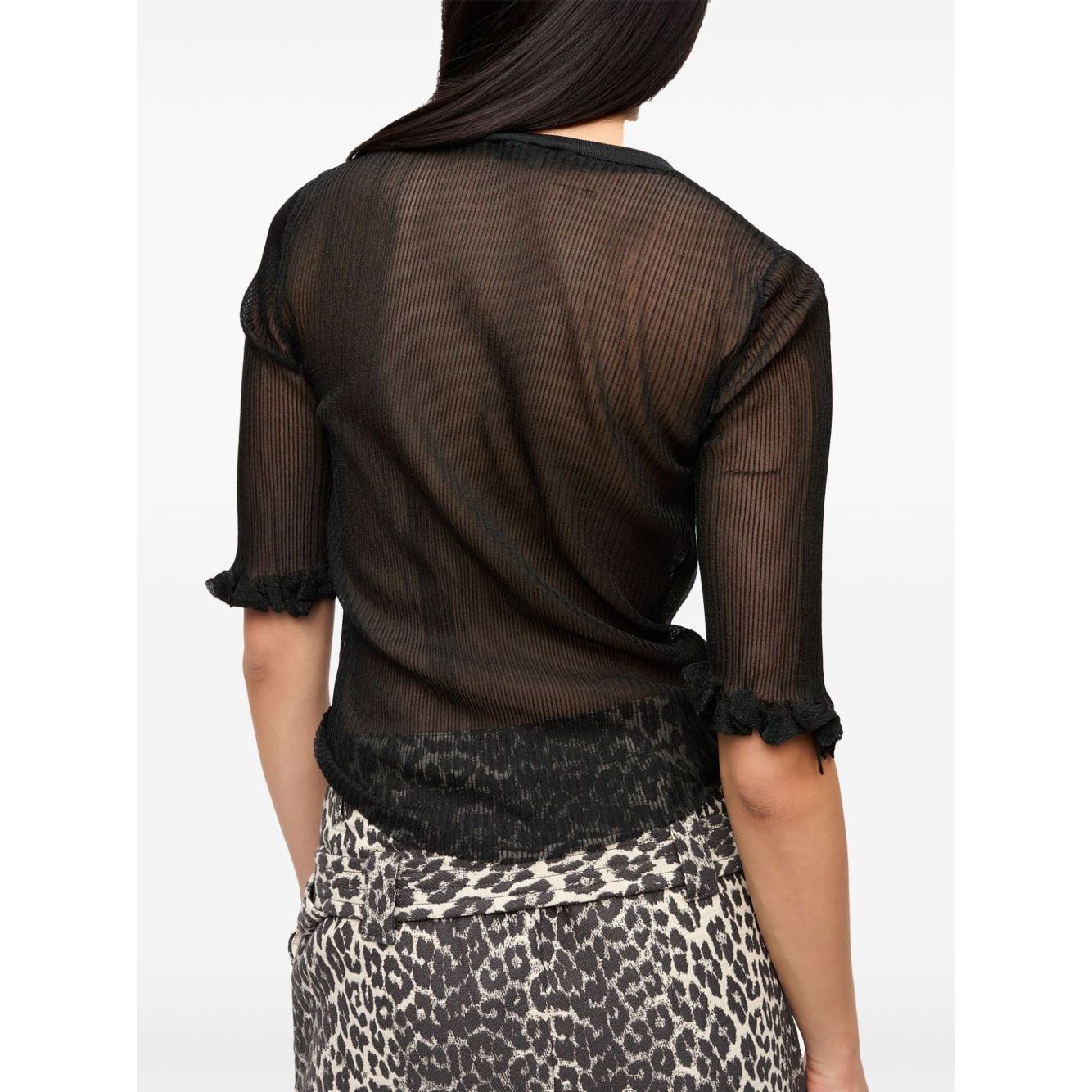 Ganni Sheer Jacquard Top