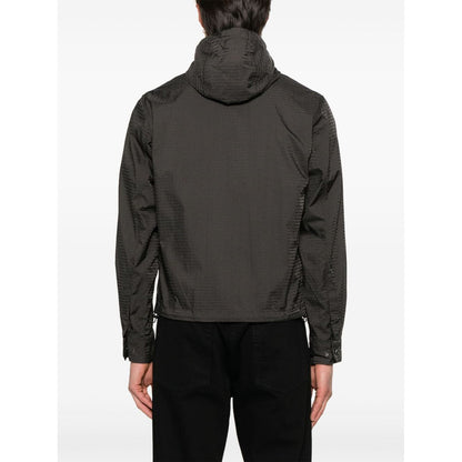 Emporio Armani Blouson with internal nylon bib jacquard all-over lettering Jackets