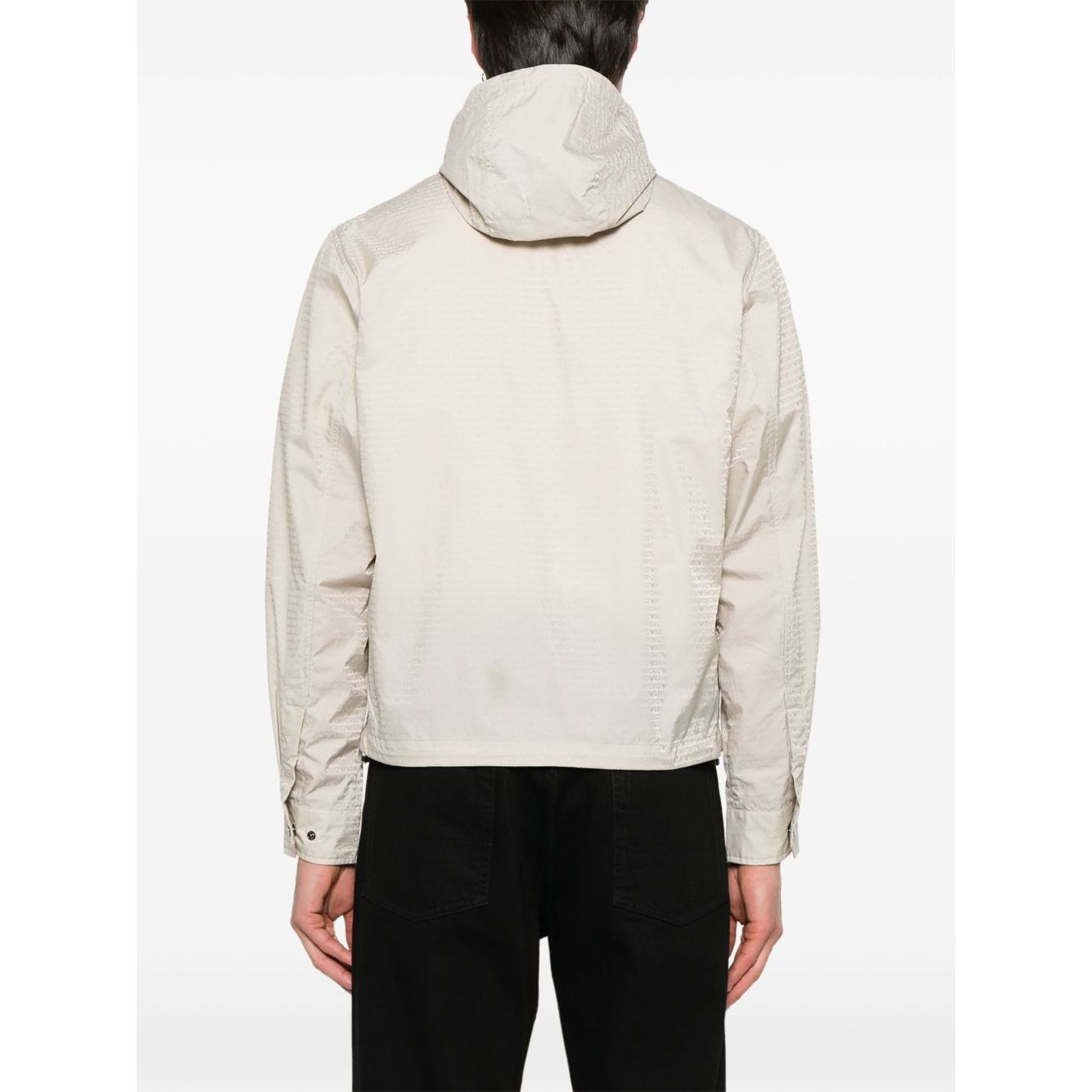 Emporio Armani Blouson with internal nylon bib jacquard all-over lettering