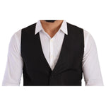 Dolce & Gabbana Elegant Gray Silk Dress Vest Dolce & Gabbana Light Gray