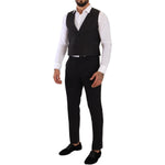 Dolce & Gabbana Elegant Gray Silk Dress Vest Dolce & Gabbana Black
