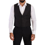 Dolce & Gabbana Elegant Gray Silk Dress Vest Dolce & Gabbana Black