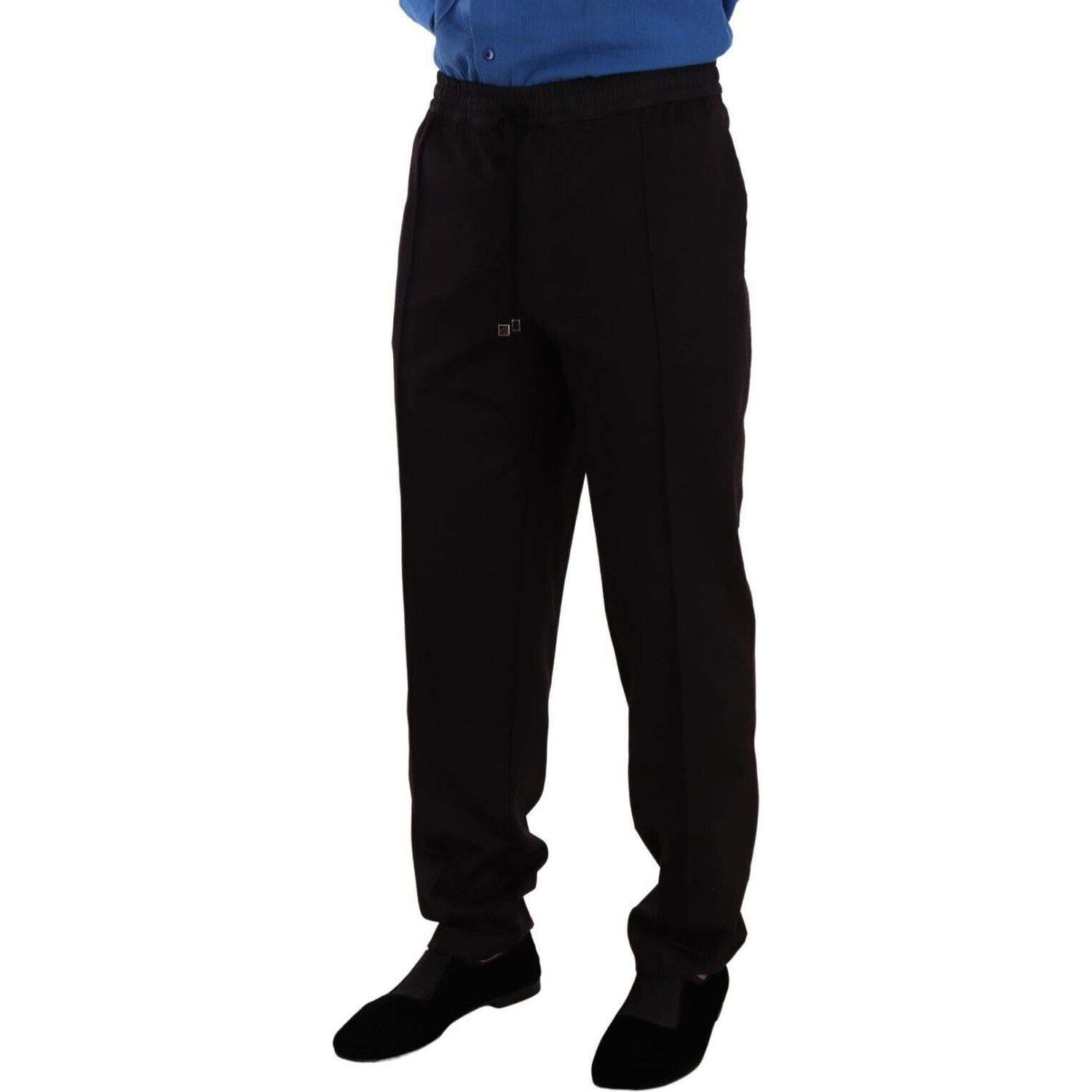 优雅的勃艮第色棉质慢跑裤