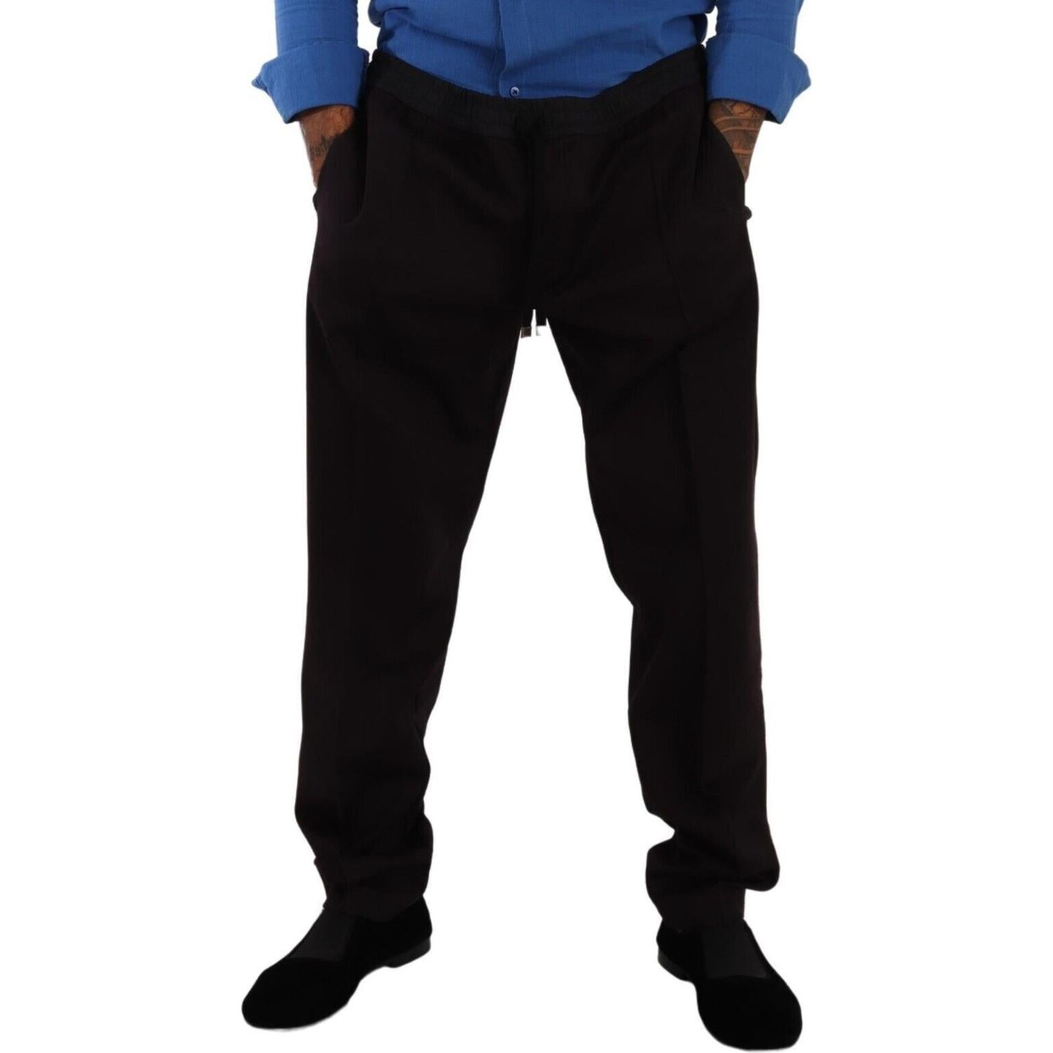 优雅的勃艮第色棉质慢跑裤