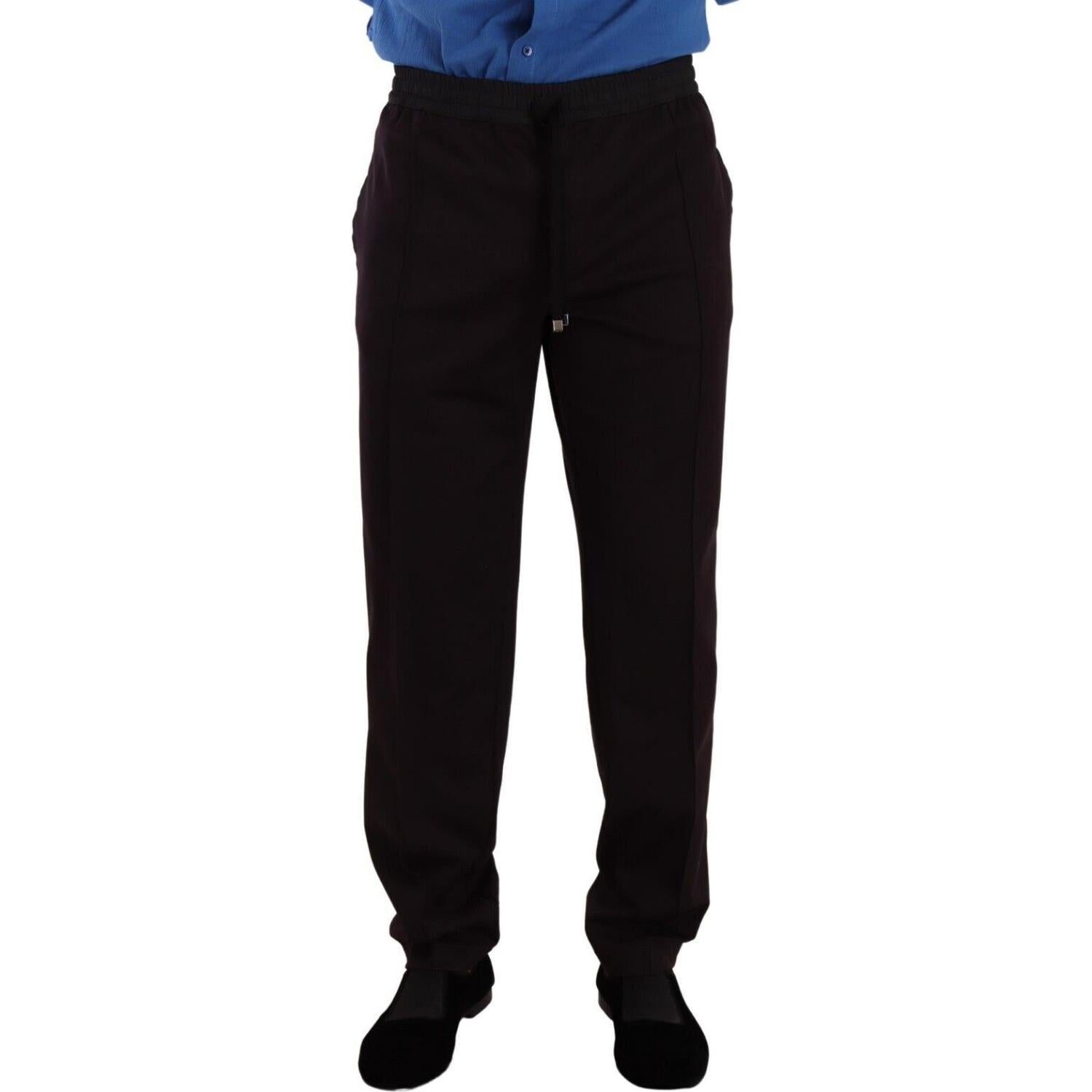 优雅的勃艮第色棉质慢跑裤