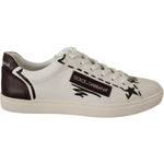 Dolce & Gabbana White Bordeaux Leather Low Tops Sneakers MV3973 - 39.5