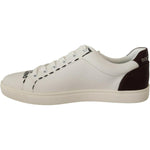 Dolce & Gabbana White Bordeaux Leather Low Tops Sneakers MV3973 - 39.5