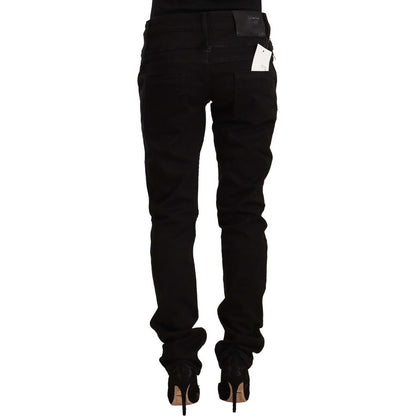 Acht Black Low Waist Cotton Stretch Denim Skinny Jeans