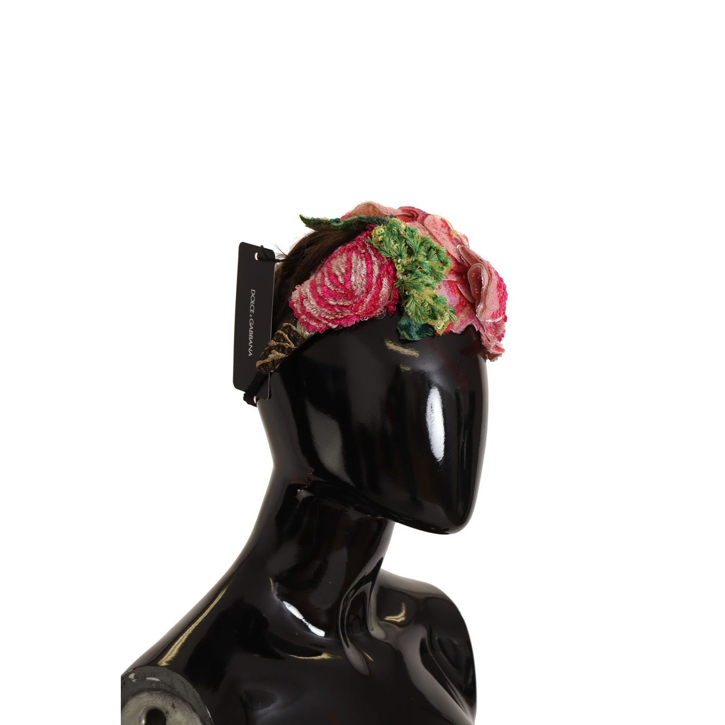 Dolce & Gabbana Multicolor Sequined Lurex Black Hair Headband