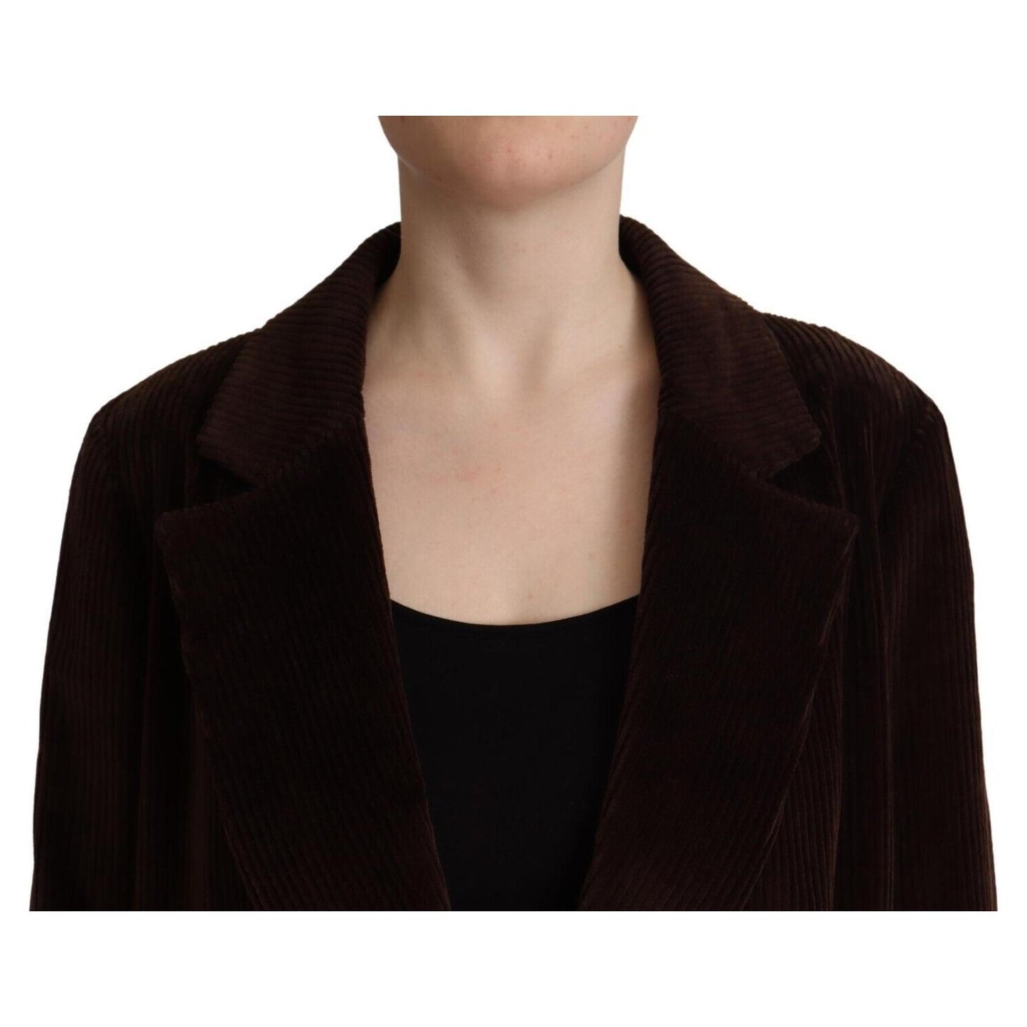 Dolce & Gabbana Bordeaux Corduroy Cotton Blazer Oversized Jacket
