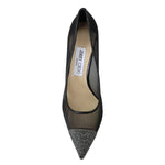 Jimmy Choo Elegant Black Mesh Crystal Pumps