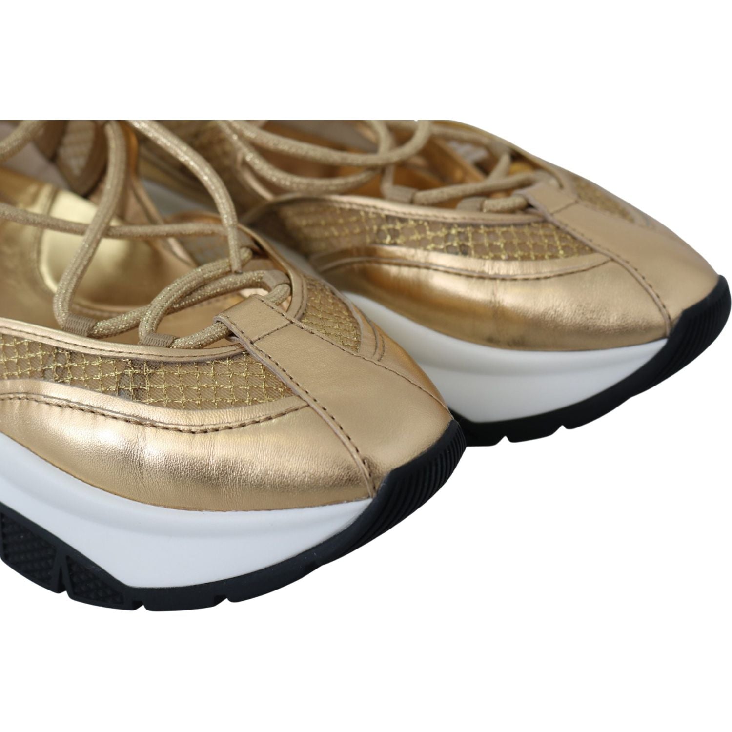 حذاء رياضي من الجلد الشبكي من Jimmy Choo Golden Glamour