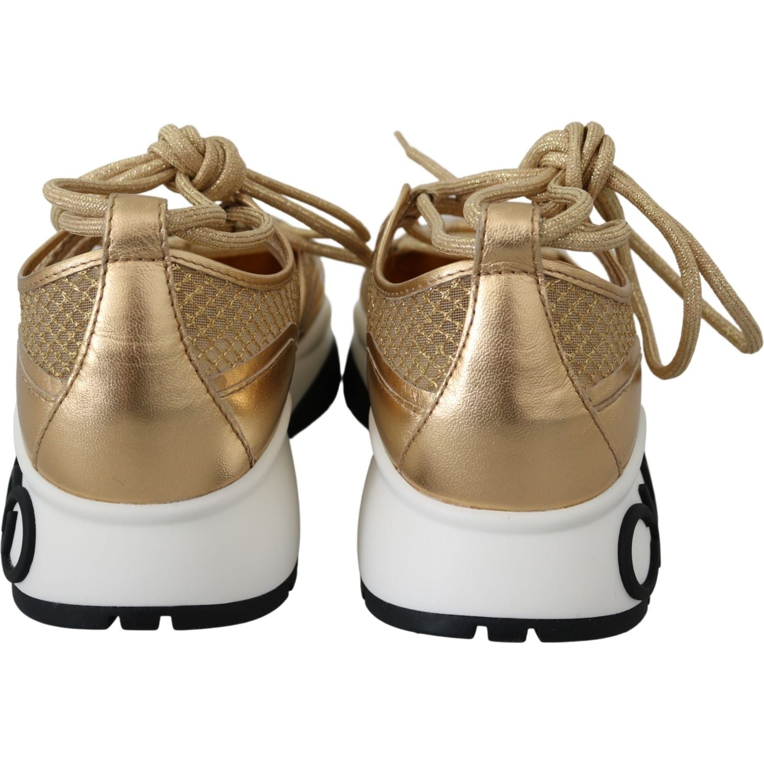حذاء رياضي من الجلد الشبكي من Jimmy Choo Golden Glamour