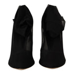 Dolce & Gabbana Black Stretch Tulle Stretch Boots Shoes