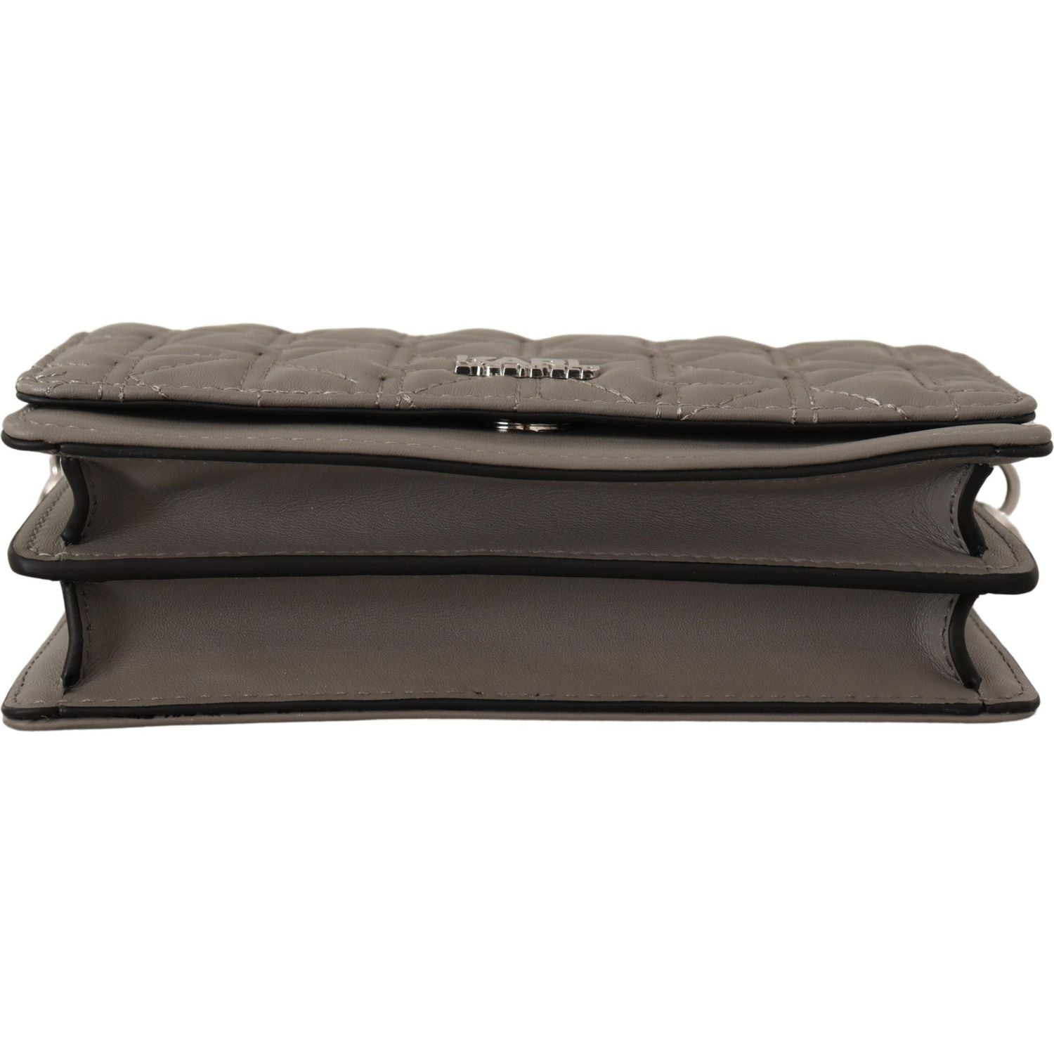 优雅灰色皮革斜挎包