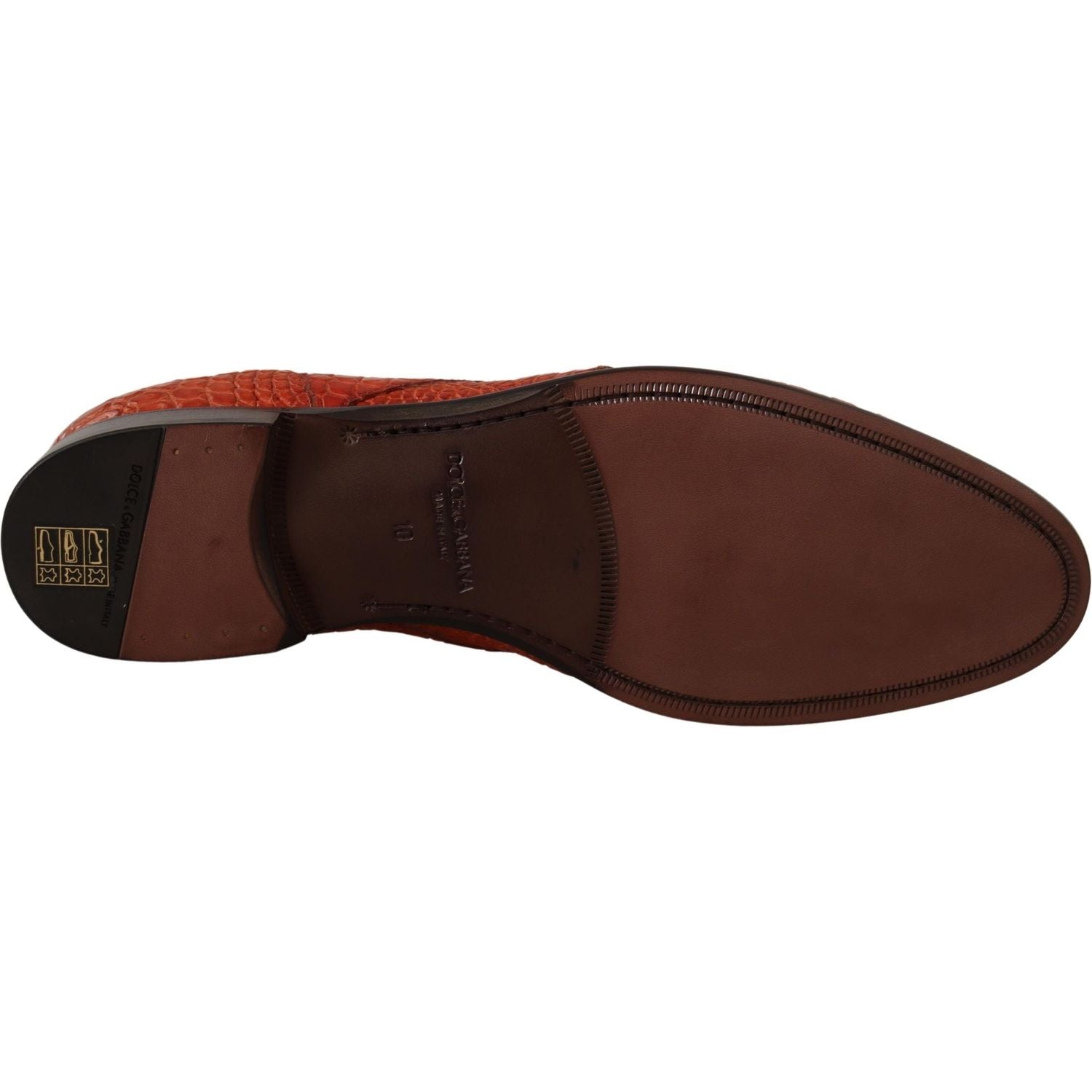 حذاء رسمي من الجلد باللون البرتقالي من دولتشي آند غابانا برباط