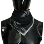 Costume National Dark Gray Wool Foulard Branded Scarf MS1656
