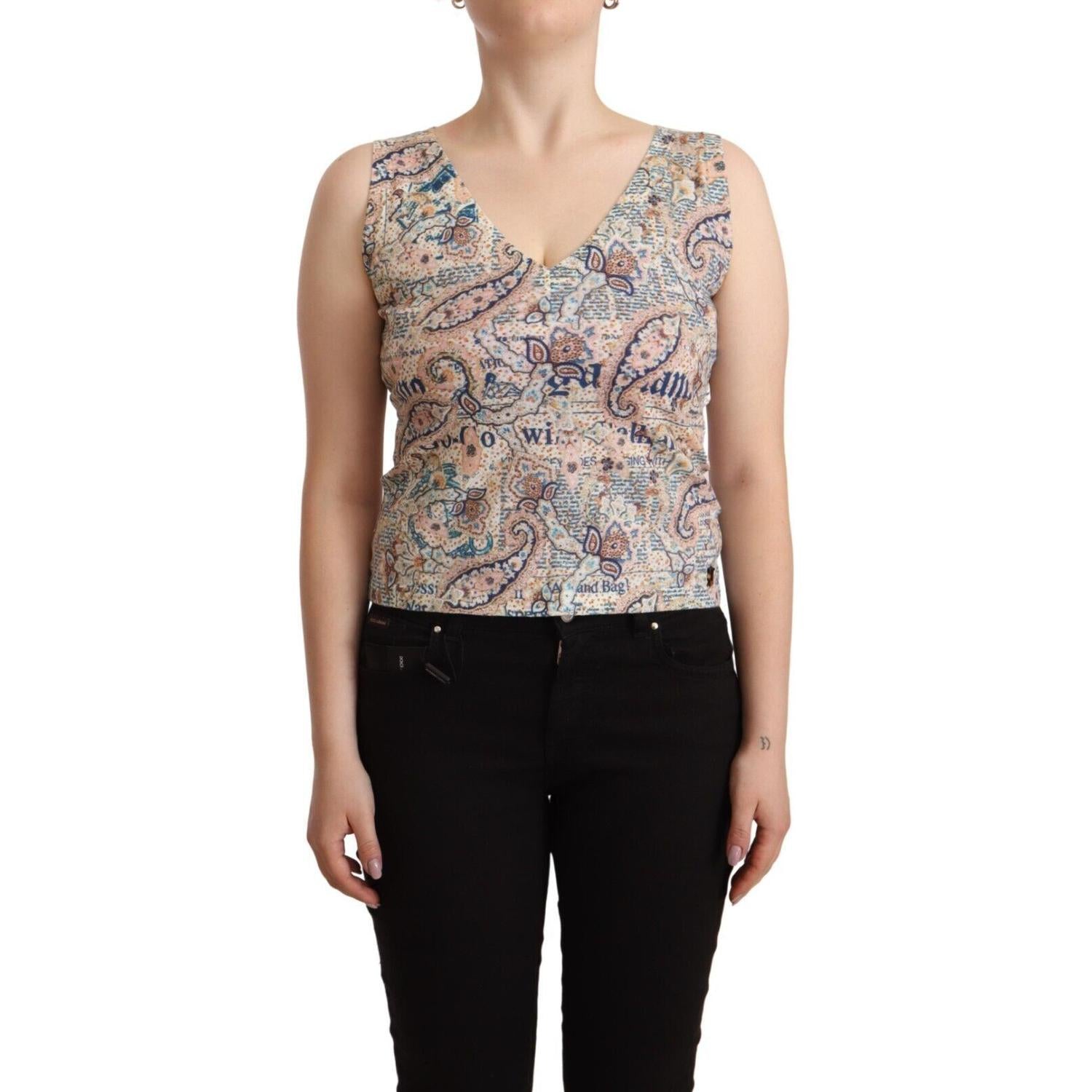 多色棉质 V 领无袖背心