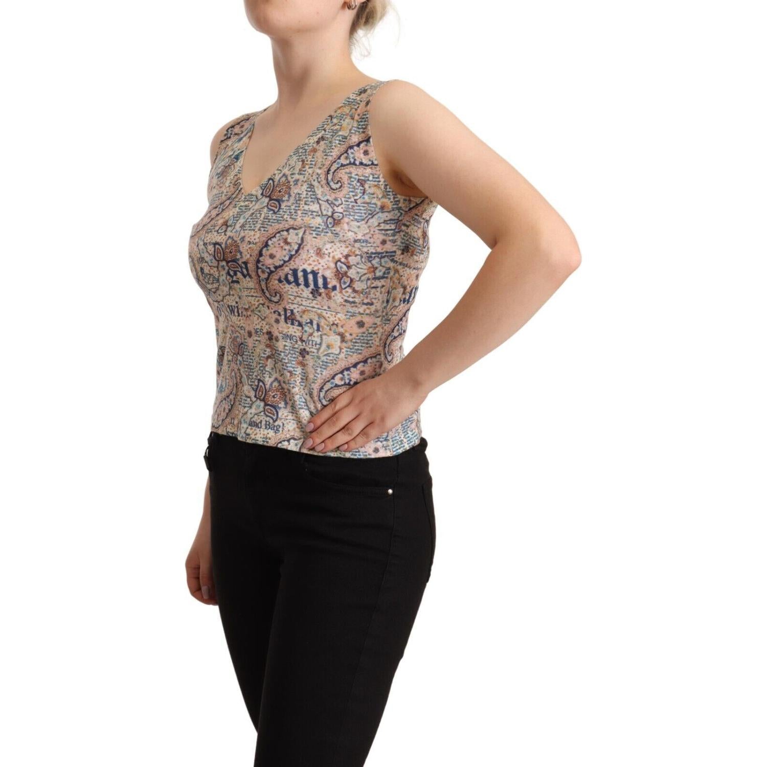 多色棉质 V 领无袖背心