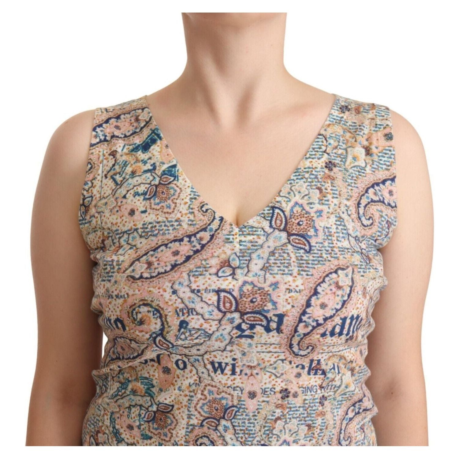 多色棉质 V 领无袖背心