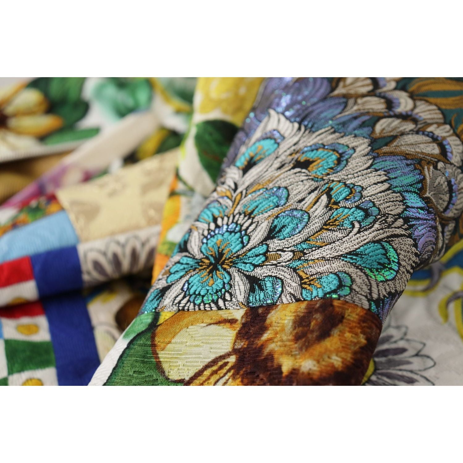 西西里图案高腰长裙