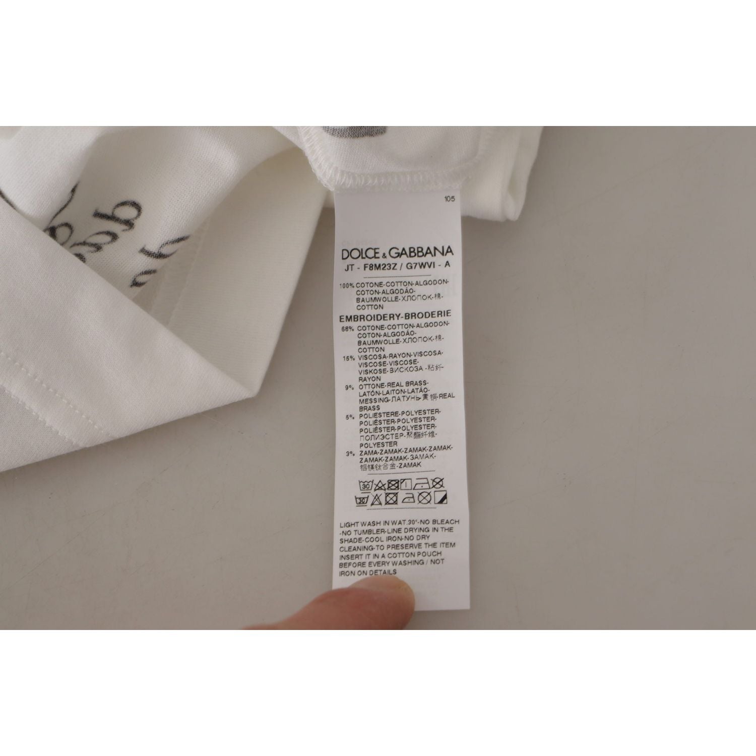 优雅花卉圆领棉质 T 恤