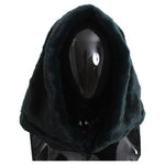 Dolce & Gabbana Green Weasel Fur Crochet Hood Scarf Hat SIG18221