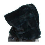 Dolce & Gabbana Green Weasel Fur Crochet Hood Scarf Hat SIG18221