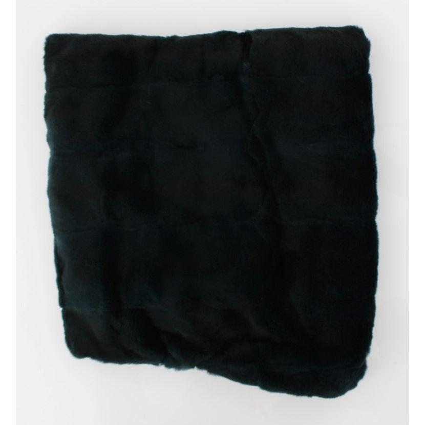 Dolce & Gabbana Green Weasel Fur Crochet Hood Scarf Hat SIG18221