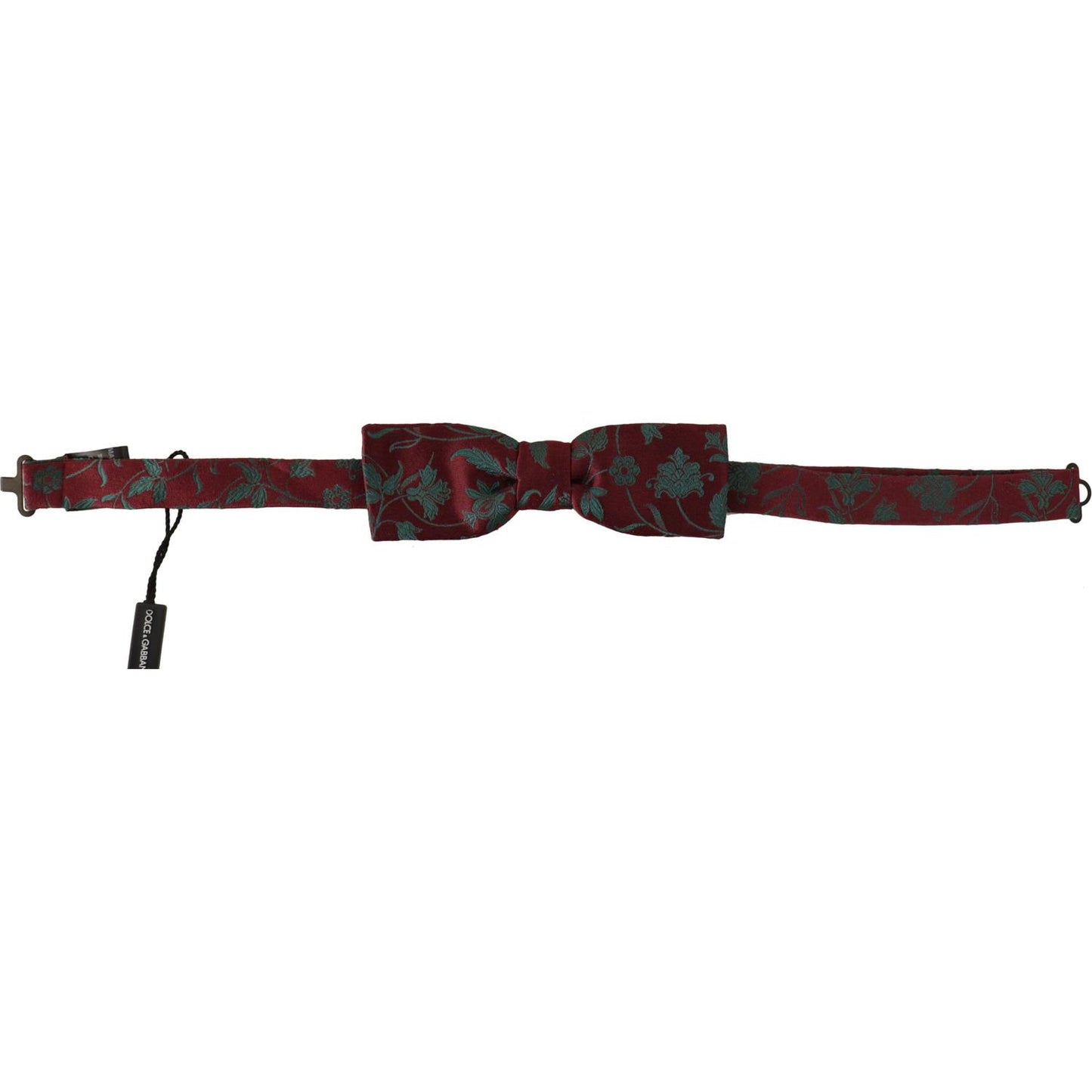 Dolce & Gabbana Maroon Pattern Adjustable Neck Papillon Bow Tie