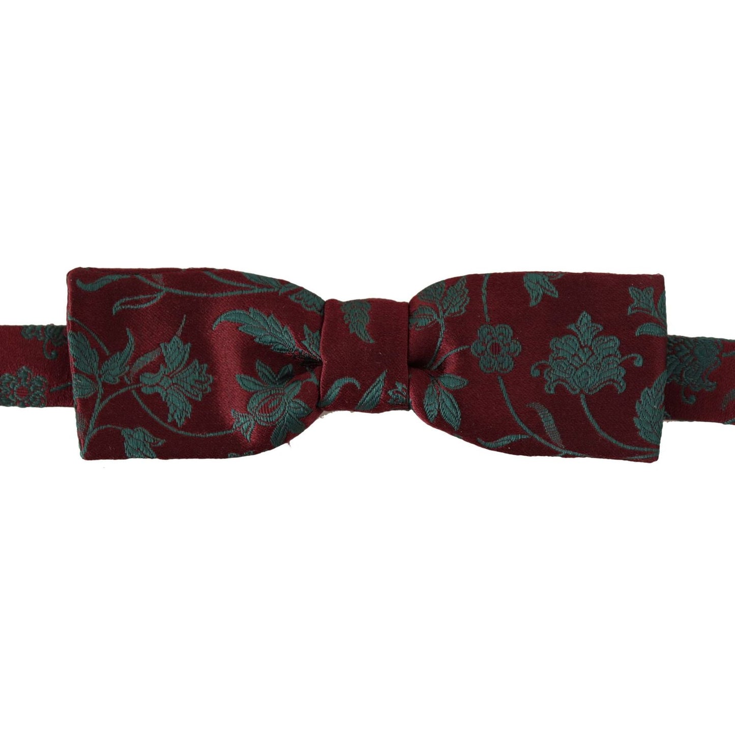 Dolce & Gabbana Maroon Pattern Adjustable Neck Papillon Bow Tie