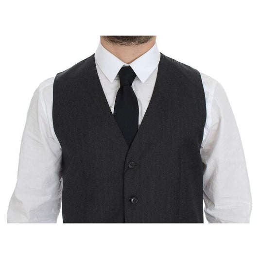 Dolce & Gabbana Gray Wool Formal Dress Vest Gilet Weste GSS12050-1