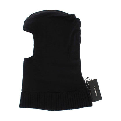 Dolce & Gabbana Black Knitted Sequin Hood Scarf Hat Hood Scarf