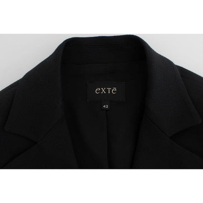 Exte Black Cotton Stretch Gold Studded Blazer Jacket Blazer Jacket