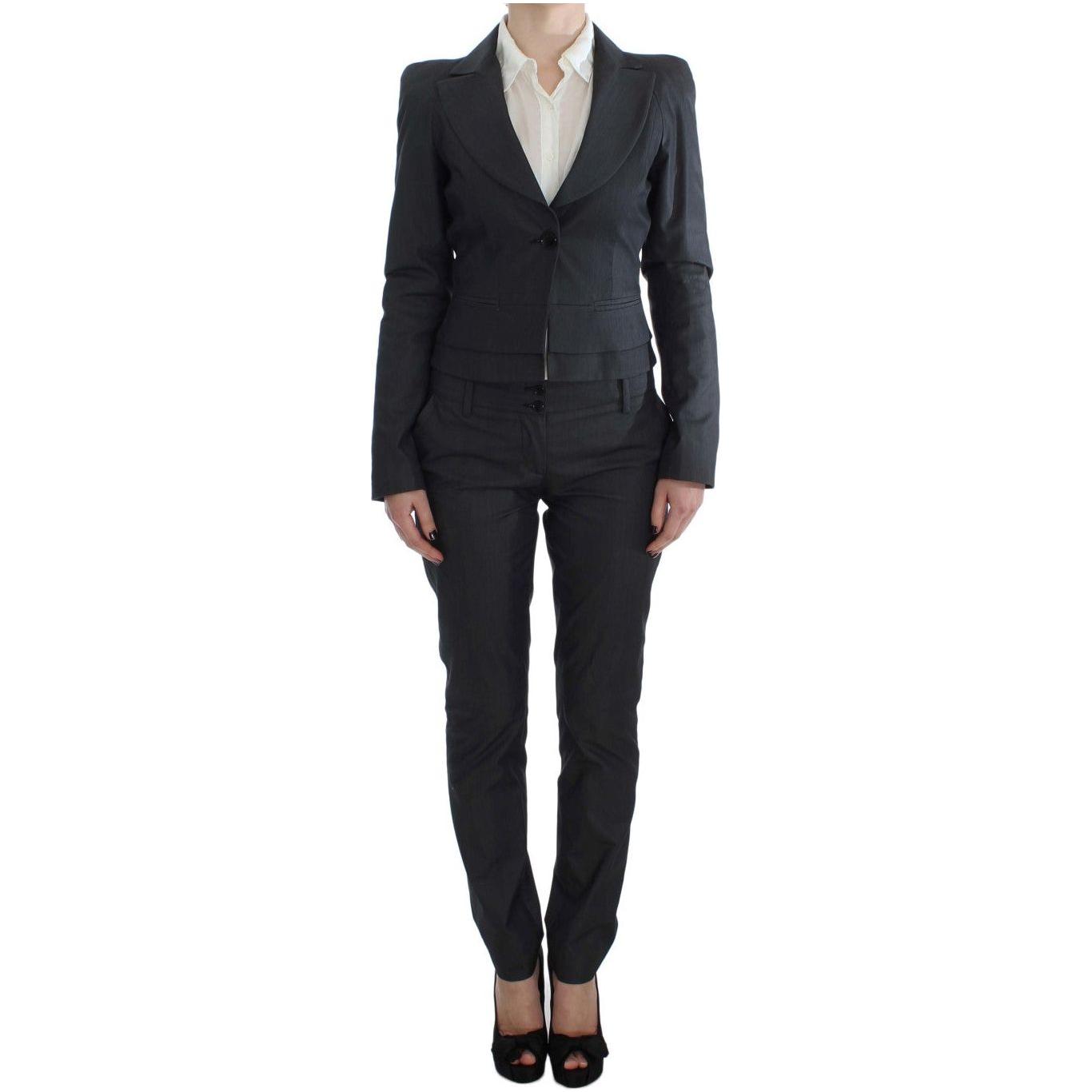 Exte Gray One Button Two Piece Suit