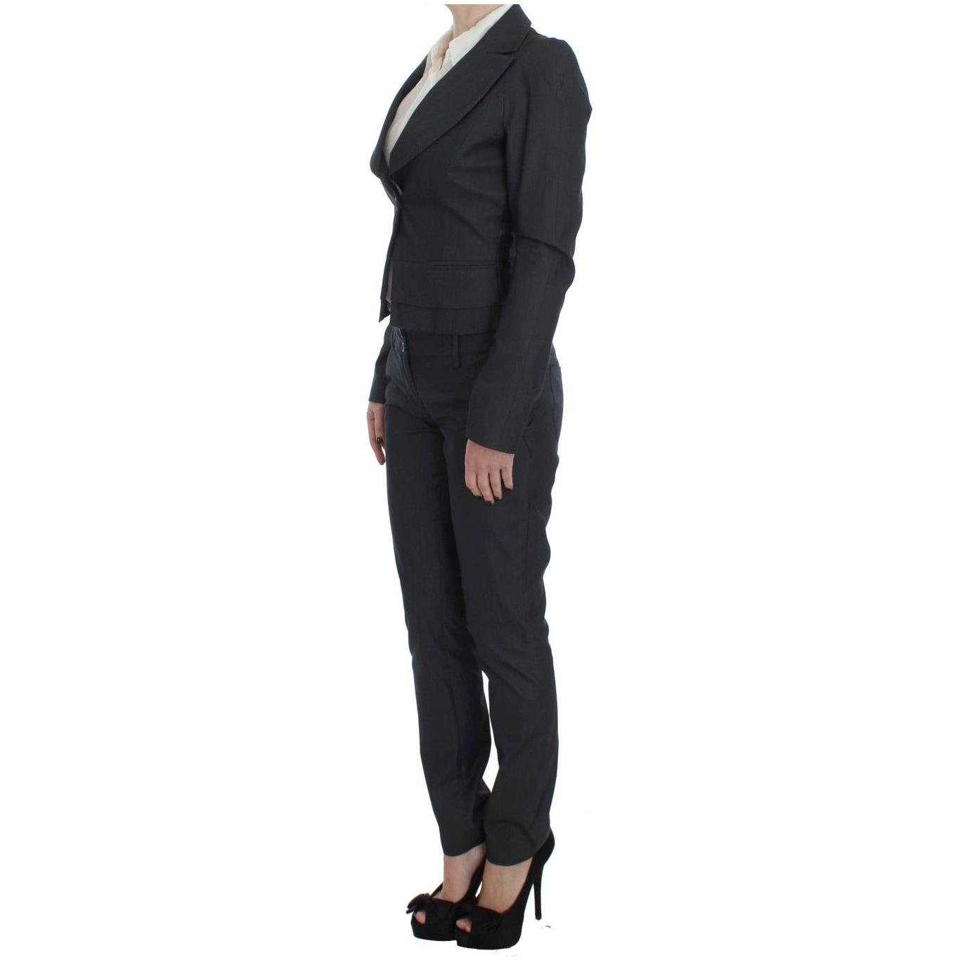 Exte Gray One Button Two Piece Suit