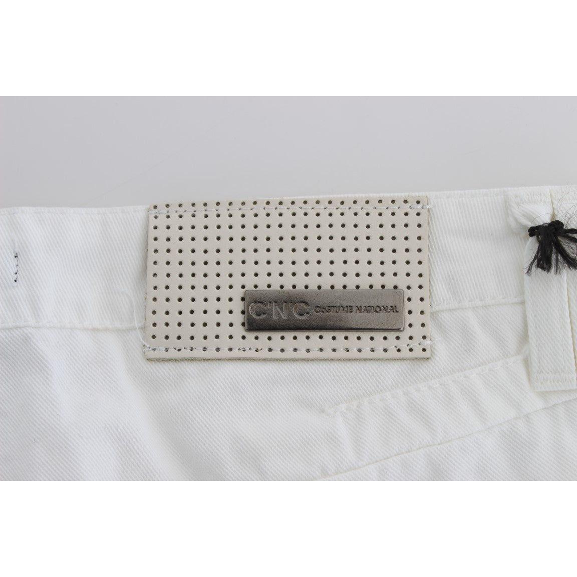 بنطلون جينز أبيض من القطن بتصميم أنيق ومناسب للارتداء على هيئة ناشيونال