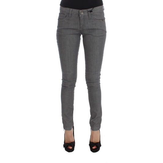 Costume National Gray Cotton Blend Slim Fit Jeans SIG30113-1