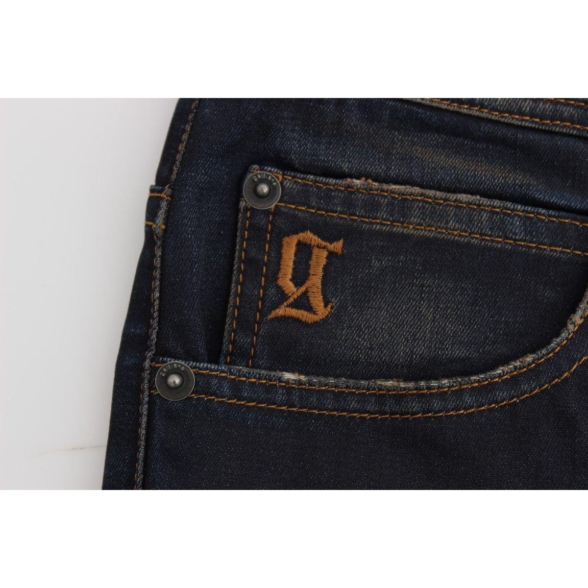 别致的男友风蓝色牛仔裤