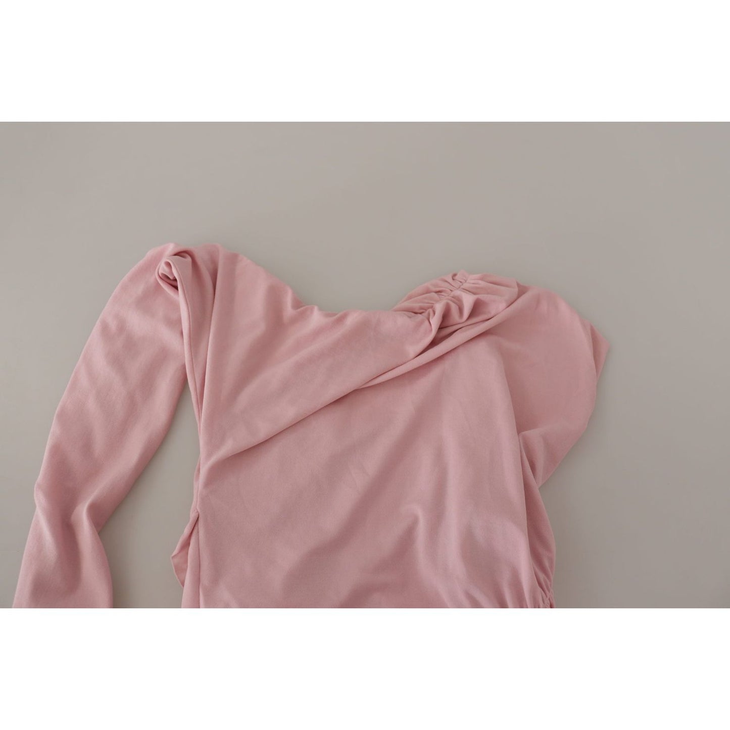 Dolce & Gabbana Pink Flower Embellished One Shoulder Dress