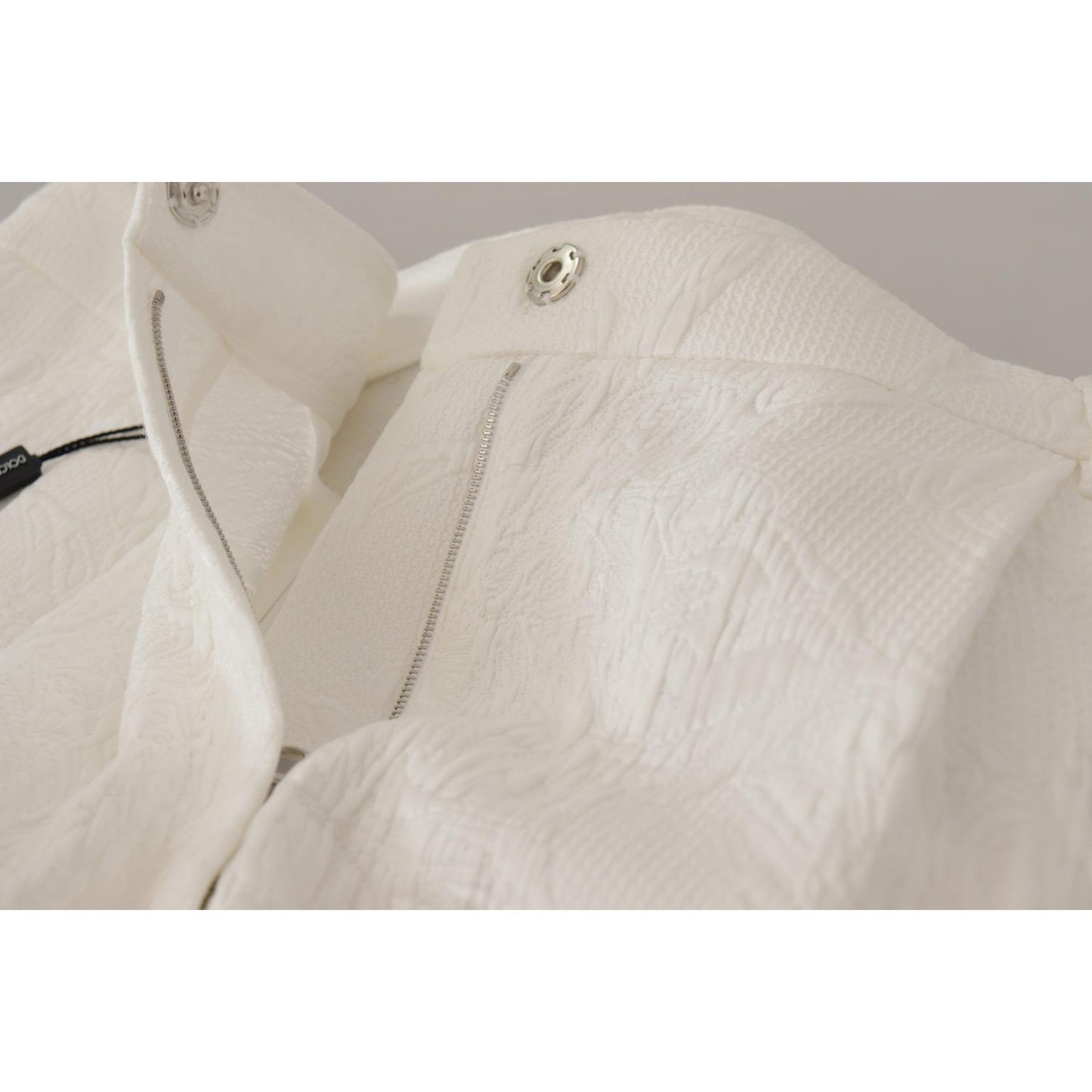 Dolce & Gabbana White High Waist Culotte Cotton Shorts