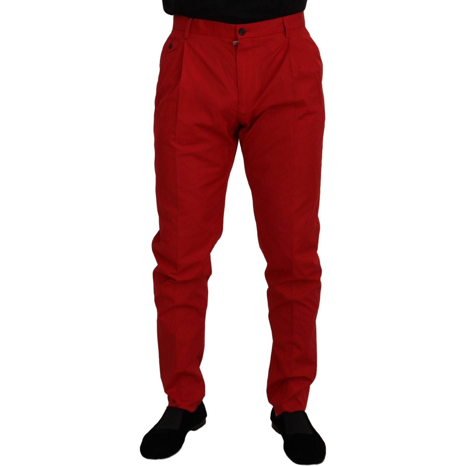 بنطال شينو أنيق بقصّة Slim Fit باللون القرمزي من Dolce &amp; Gabbana