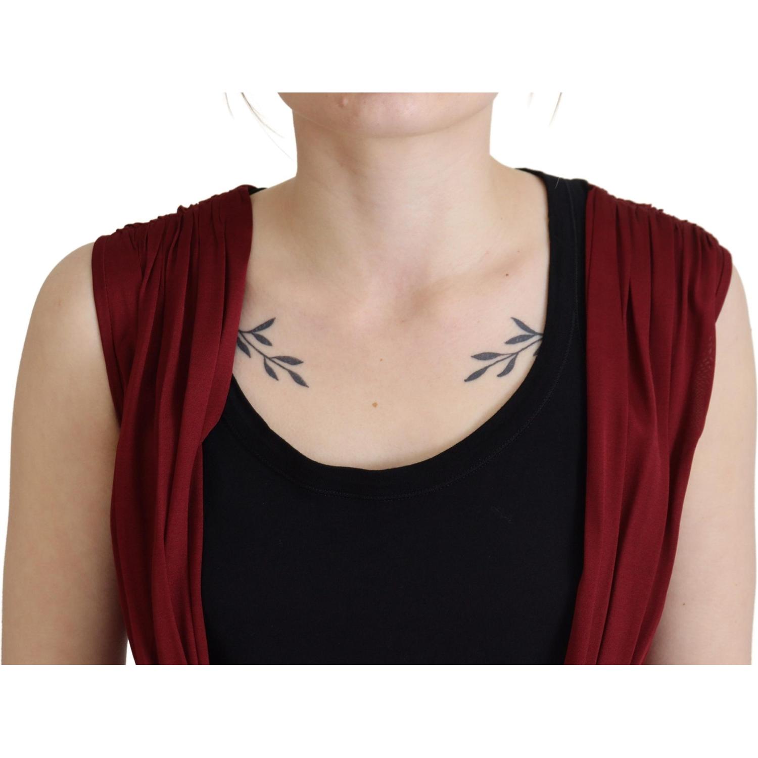 بلوزة من مزيج الحرير الخمري من دولتشي آند غابانا