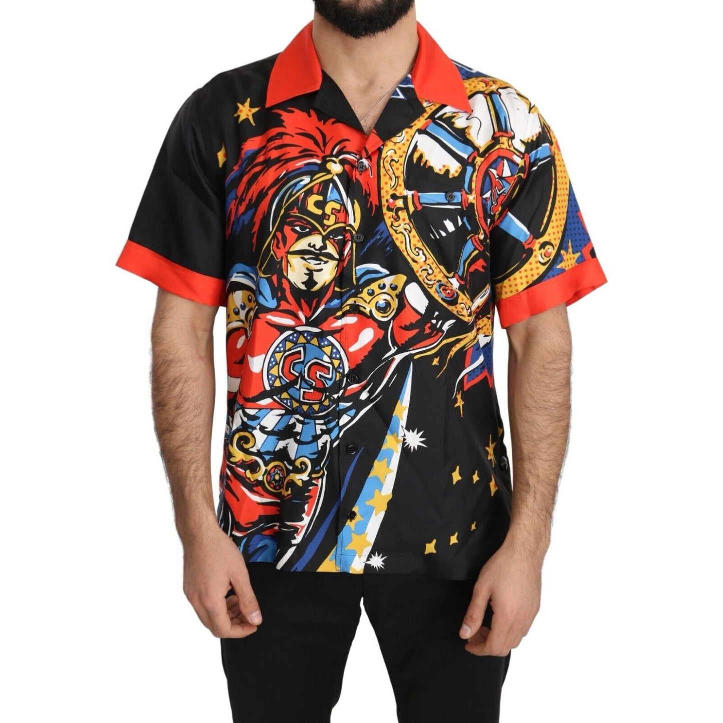 Dolce & Gabbana Multicolor Printed Short Sleeves Casual Shirt