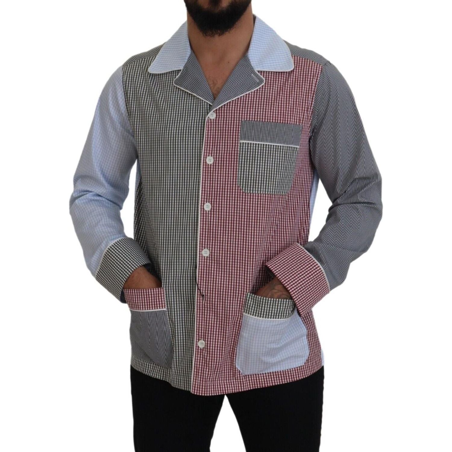 قميص نوم متعدد الألوان من القطن بأزرار من دولتشي آند غابانا